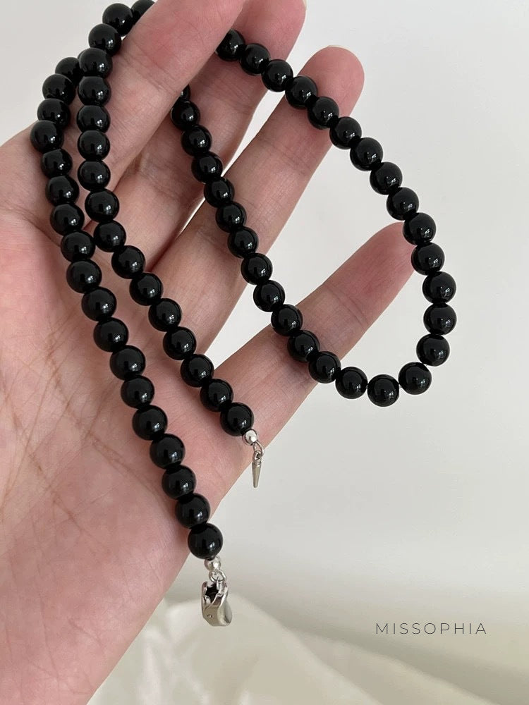 Emmanuella Onyx Beaded Necklace [K8Y99VZY]