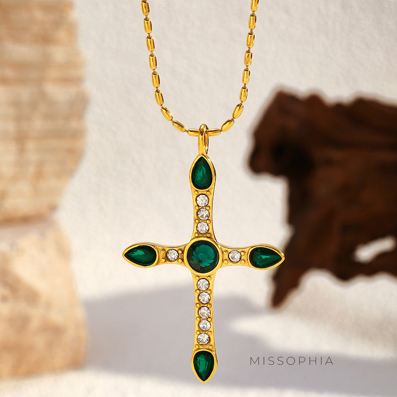 Eve Retro Cross Necklace [LSFZMZE3]