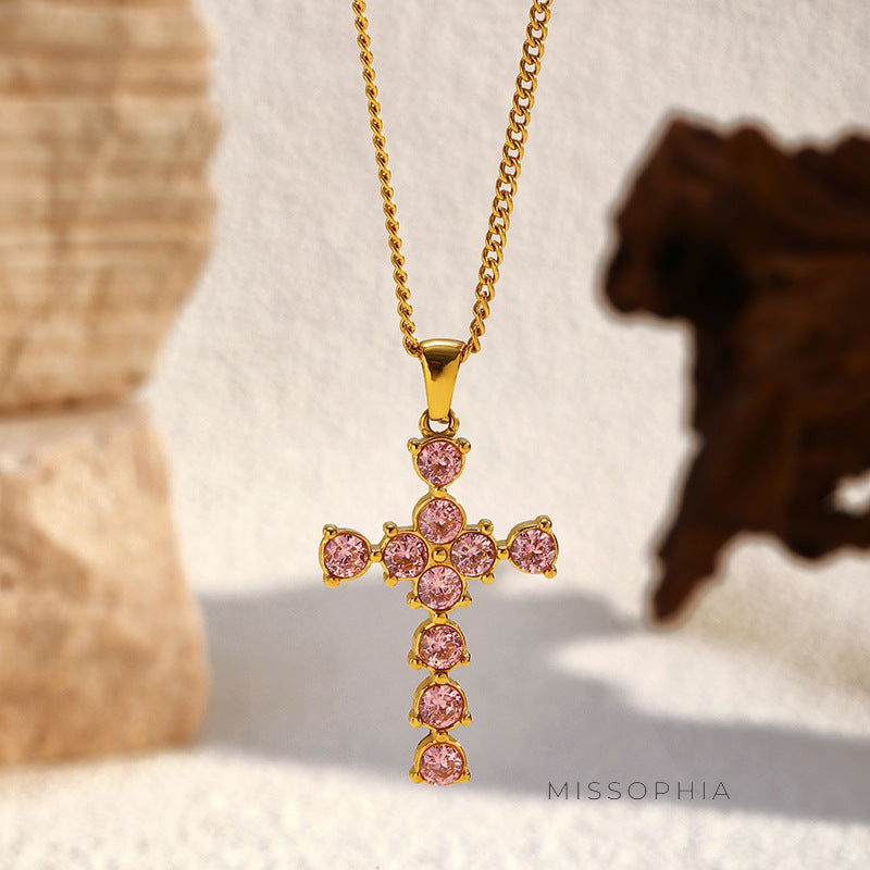 Eve Retro Cross Necklace [ZA11P8ZR]