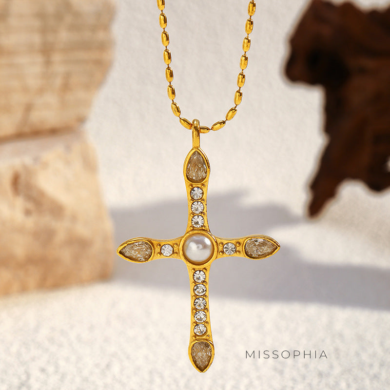 Eve Retro Cross Necklace [33ZZV4EC]