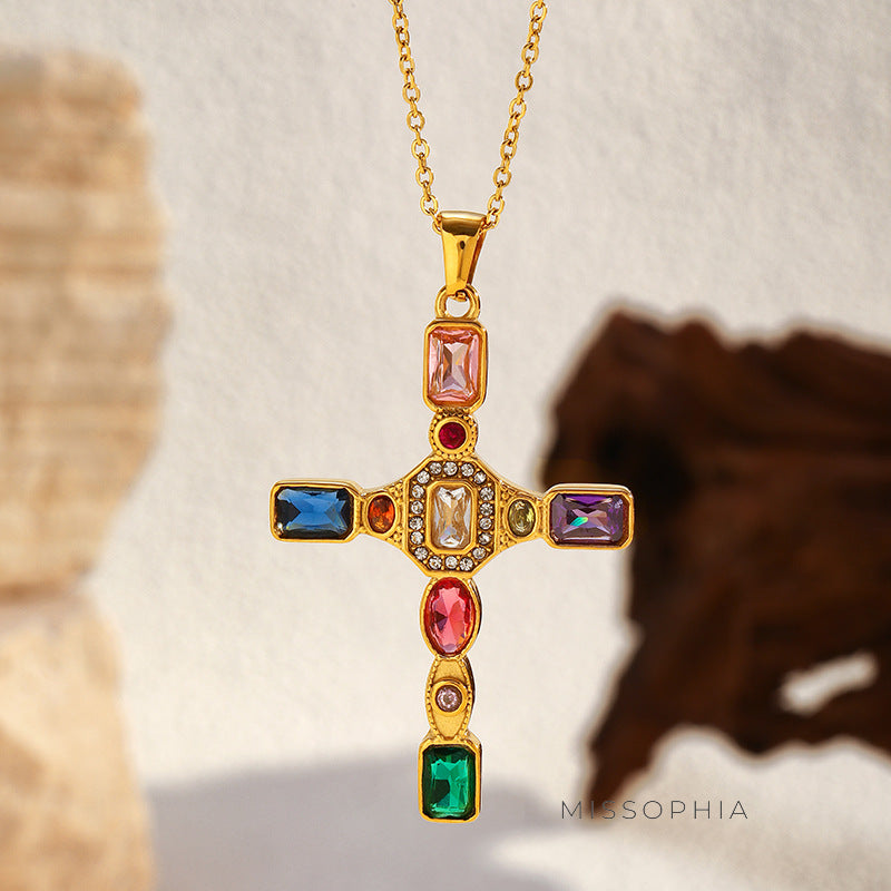 Eve Retro Cross Necklace [RKSZCI0Q]