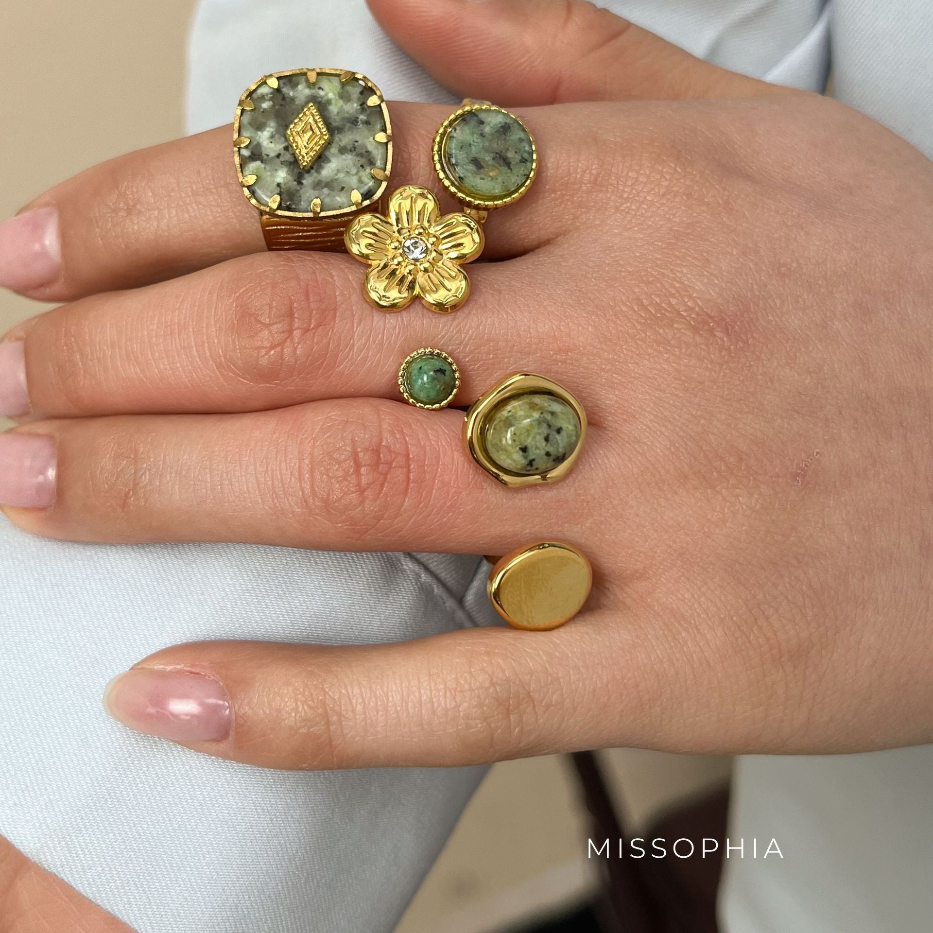 Fiorella Heart Stone Open Ring [WPMJ2NP5]