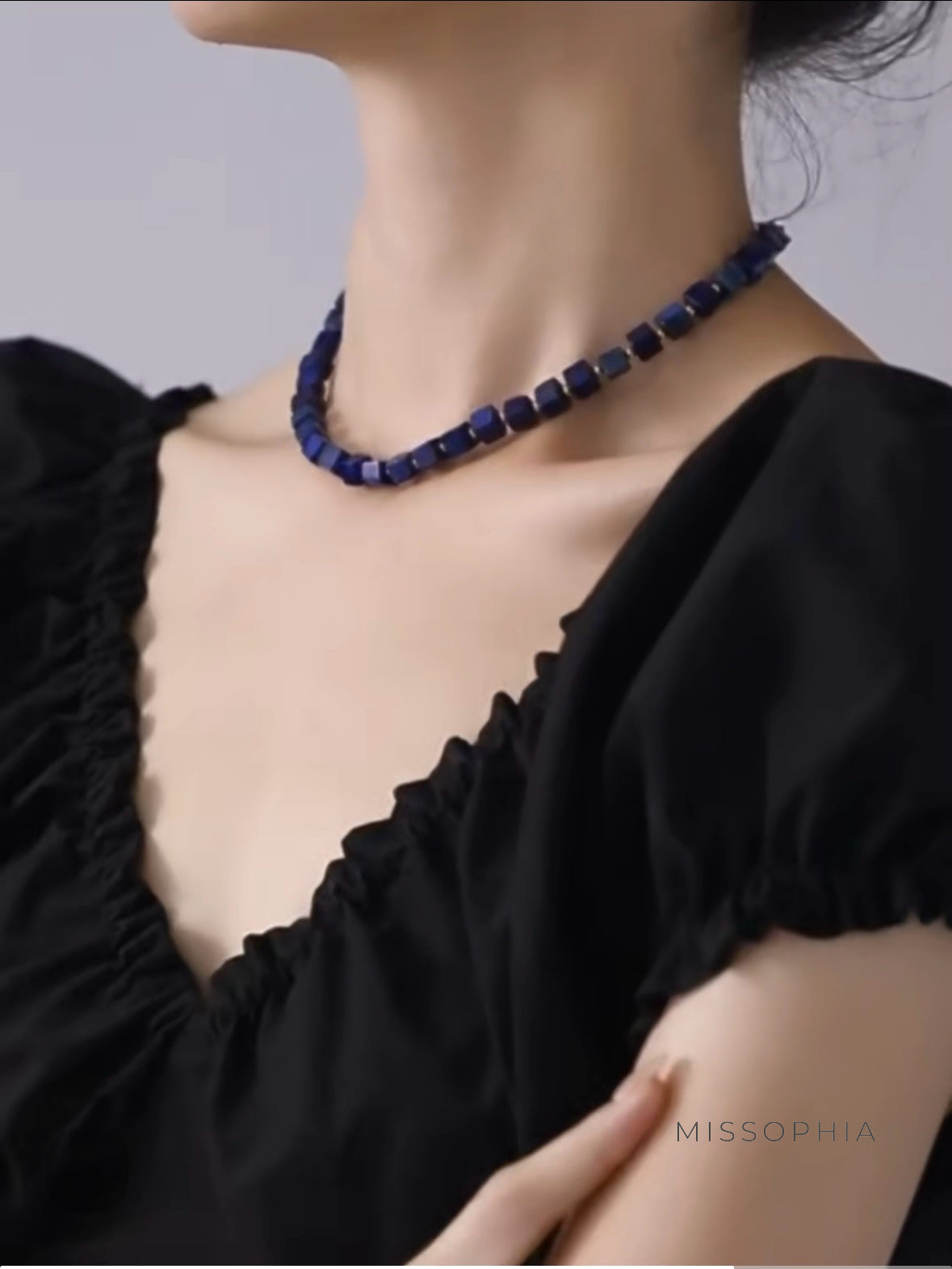 Gabriella Lapis Beaded Necklace [ONSXO5CF]
