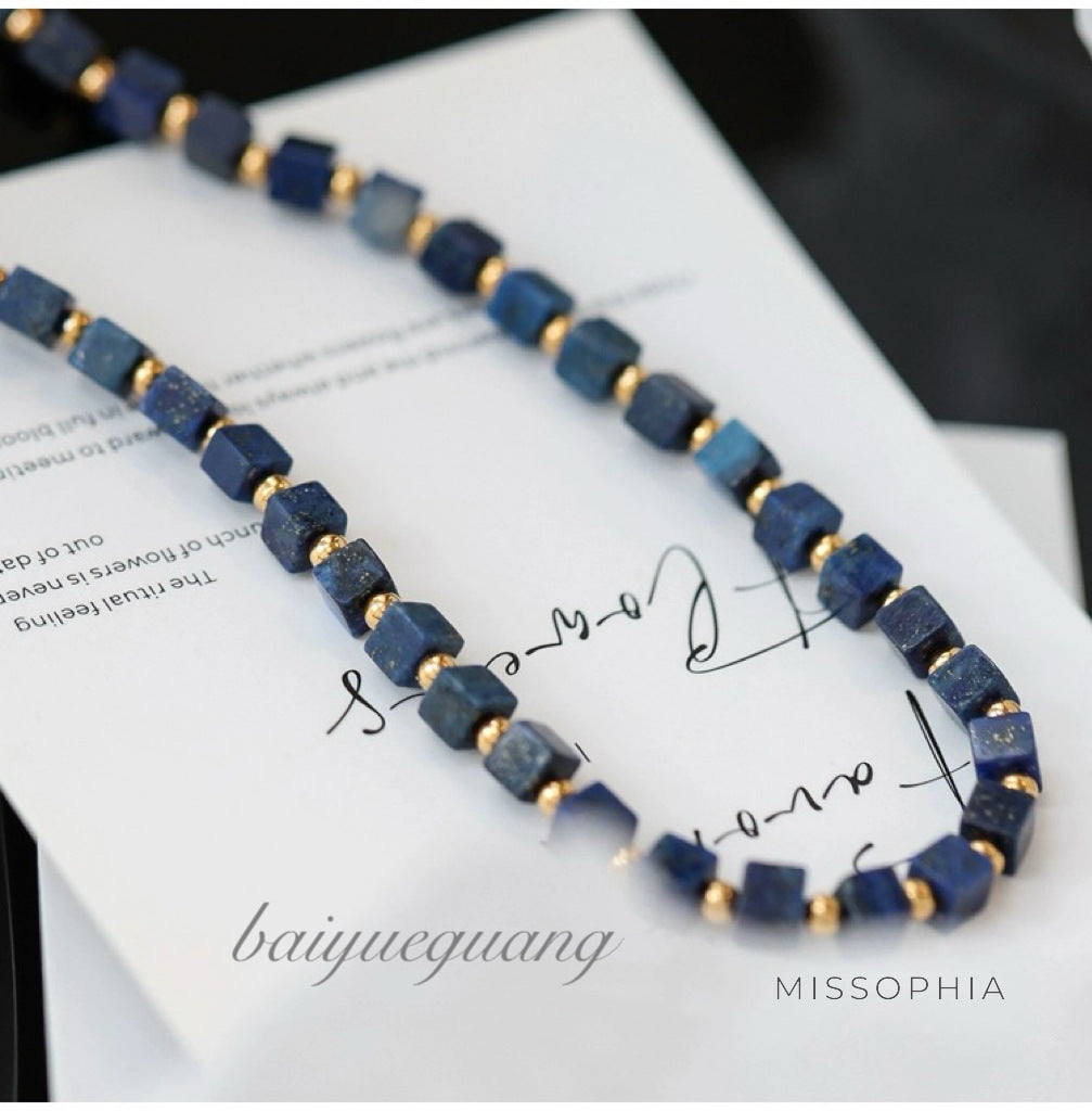 Gabriella Lapis Beaded Necklace [3GC76ZZT]
