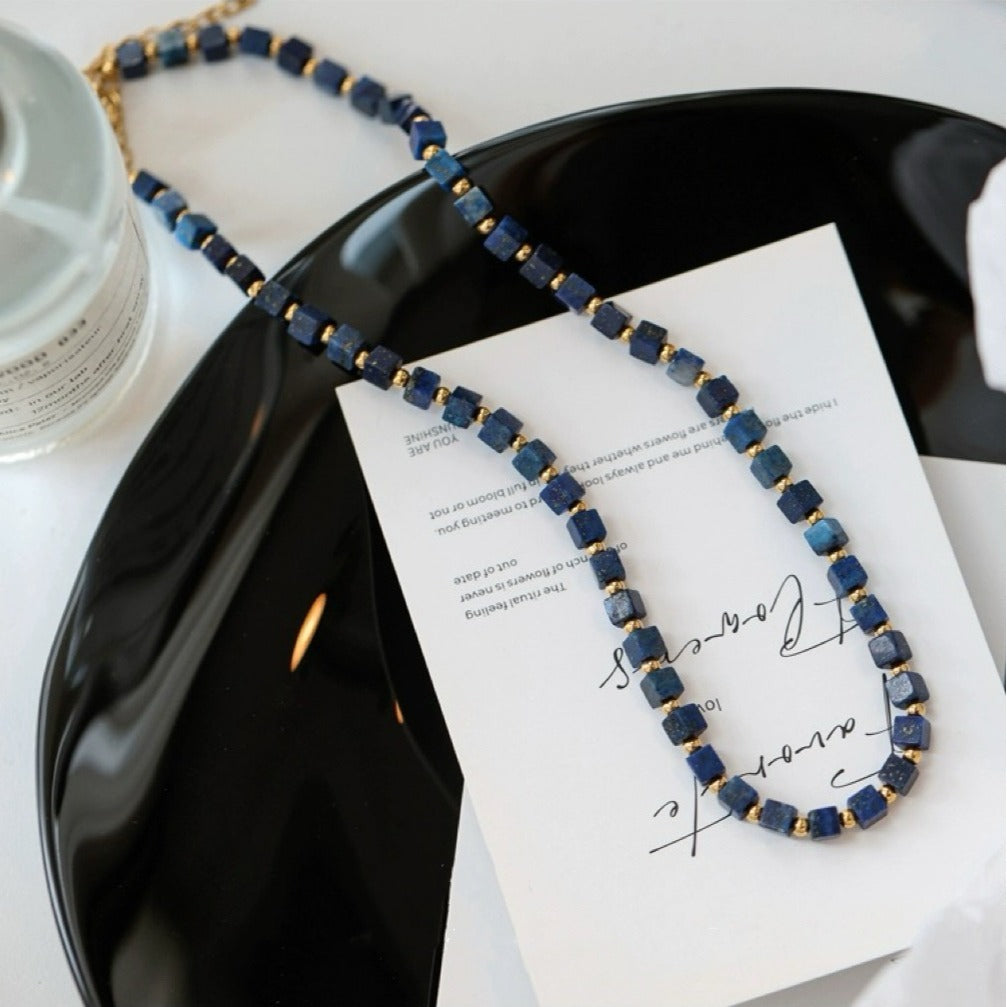 Gabriella Lapis Beaded Necklace [YE2SJSMB]