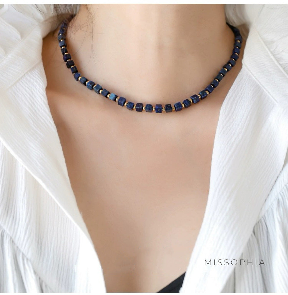 Gabriella Lapis Beaded Necklace [OKSWIB0T]