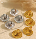 Hayslee Pleated Geometric Stud Earrings [EVU6VO3W]