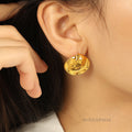 Hayslee Pleated Geometric Stud Earrings [QYICQBMP]