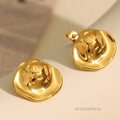 Hayslee Pleated Geometric Stud Earrings [ALG9Y3M9]