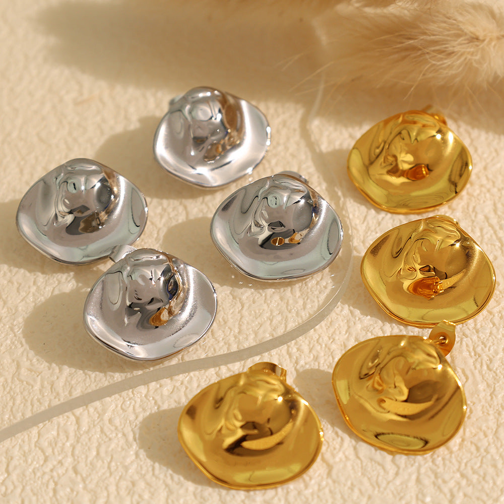 Hayslee Pleated Geometric Stud Earrings [S7T2Q339]