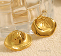Hayslee Pleated Geometric Stud Earrings [0HOI2JN3]