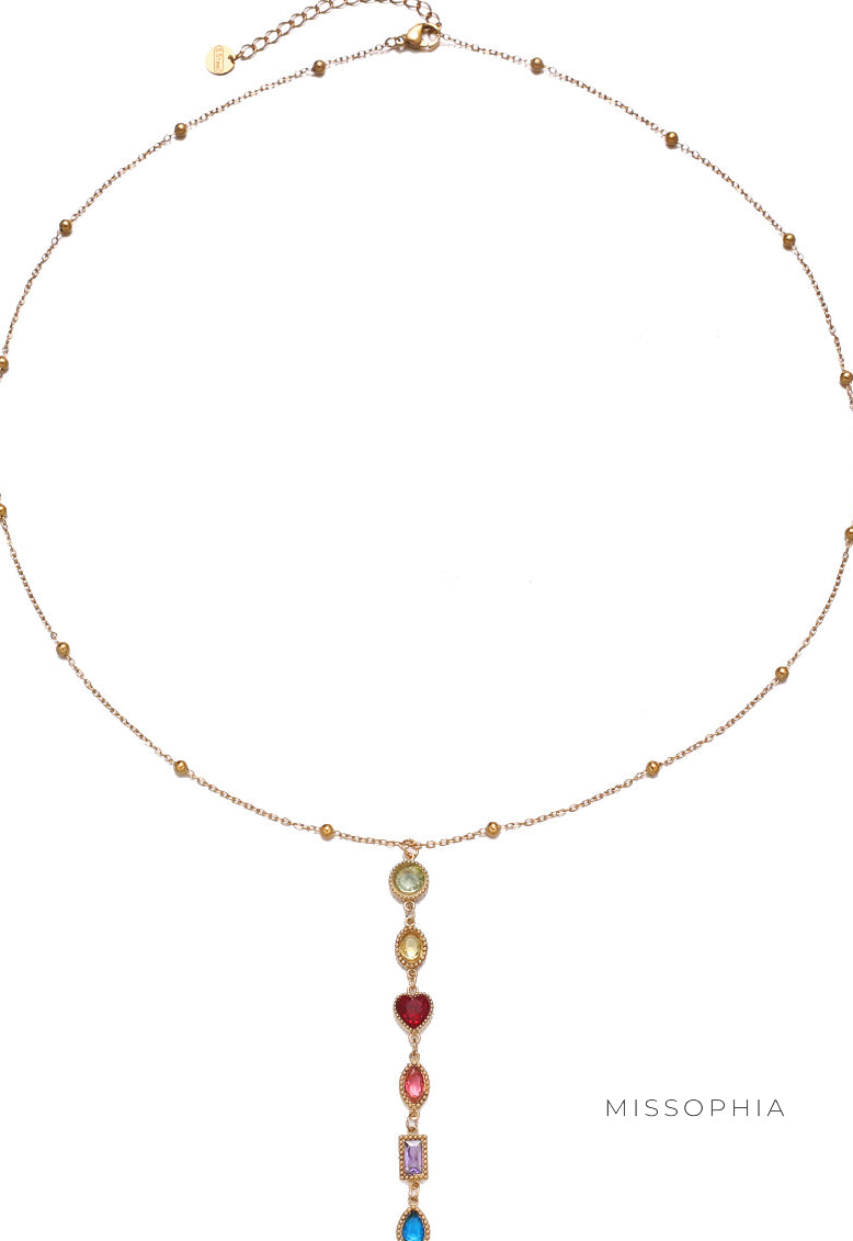 Ibtisam Zircon Tassel Necklace [W01XNX0P]