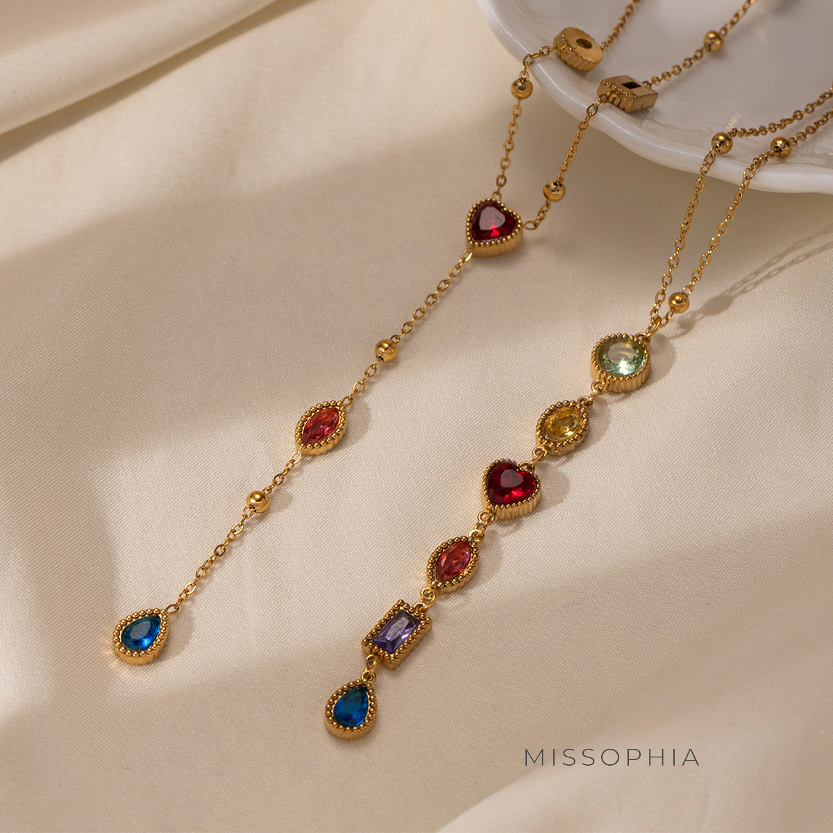 Ibtisam Zircon Tassel Necklace [W2KF5LOI]