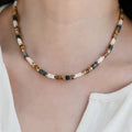 Ira Tiger Eye Pearl Necklace [MD1NC7UW]