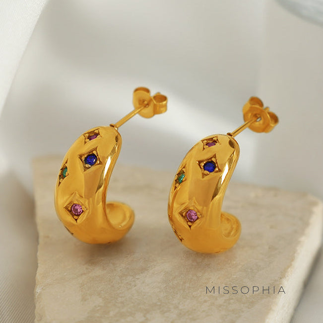 Jaela Radiant Hoop Earrings [5WJU8XEY]