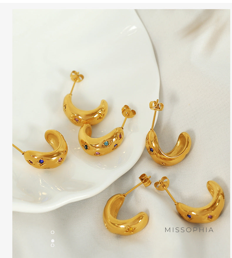 Jaela Radiant Hoop Earrings [AFWFBKO4]