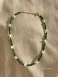 Jalisa Green Beaded Shell Necklace [LFYKG7Z2]