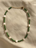 Jalisa Green Beaded Shell Necklace [R6N676J4]