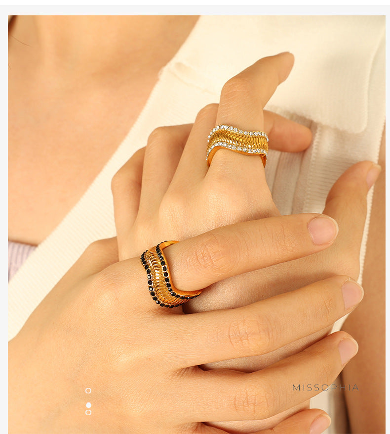 Janine Faceted Stone Ring [590UMZLB]