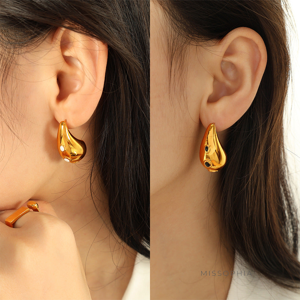 Janiya Retro Inlaid Drop Earrings [K97N7XMK]