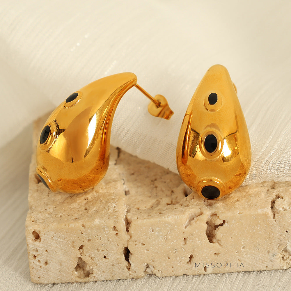 Janiya Retro Inlaid Drop Earrings [L0084VGC]