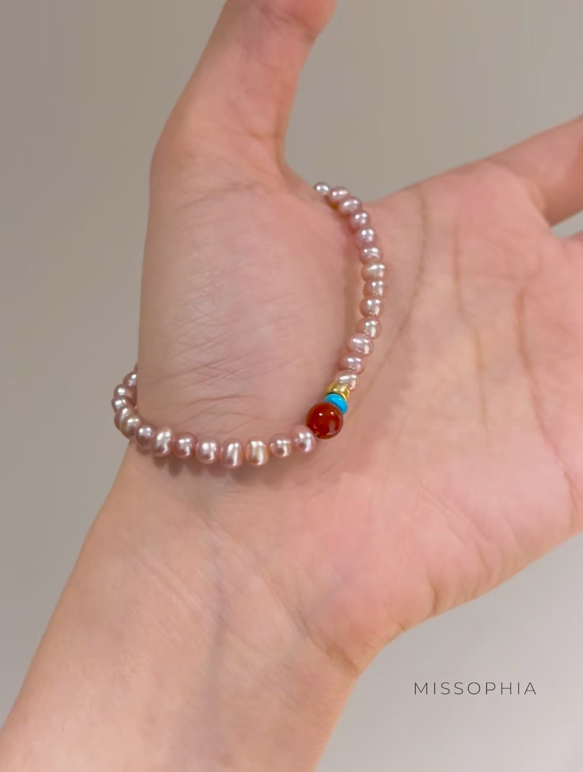 Jaylen Aurora Pearl Agate Bracelet [4PVH2B4X]