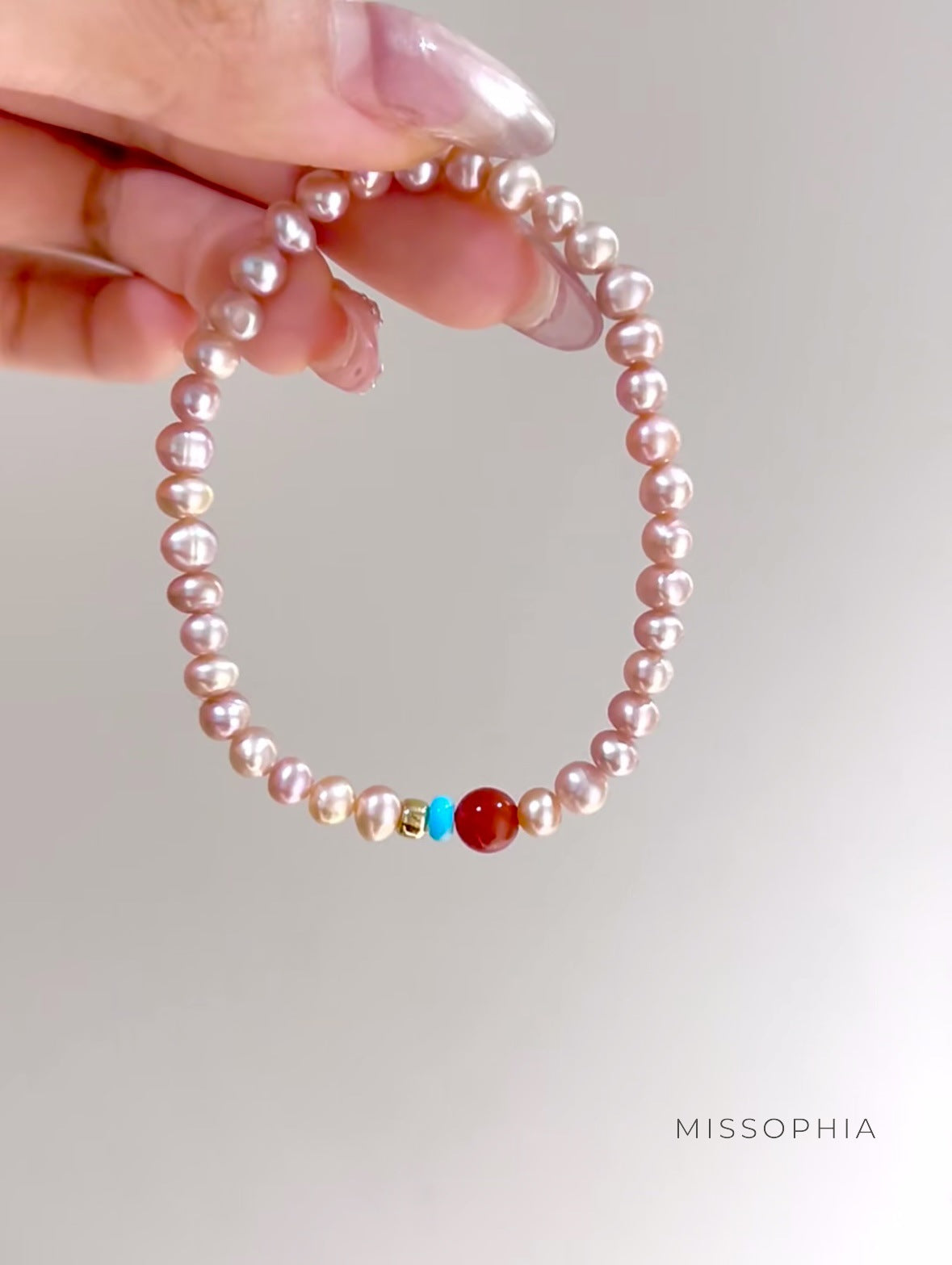 Jaylen Aurora Pearl Agate Bracelet [7B2DRUGF]