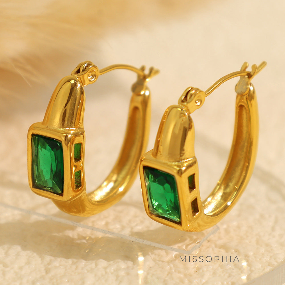 Joleigh Retro Gold Hoop Earrings [DDQEVD7L]