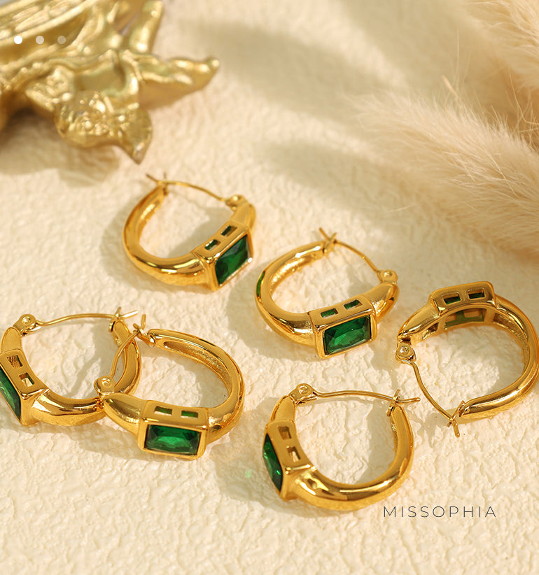 Joleigh Retro Gold Hoop Earrings [AC72E5W0]