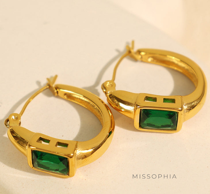 Joleigh Retro Gold Hoop Earrings [2YWJ2QEM]