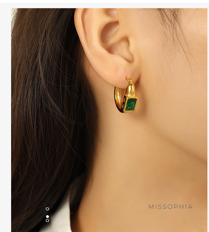 Joleigh Retro Gold Hoop Earrings [IXSVQOTL]