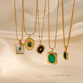 Joseline Emerald Geometric Necklace [3FT2O439]