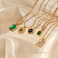 Joseline Emerald Geometric Necklace [WLYD62DQ]
