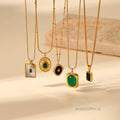 Joseline Emerald Geometric Necklace [FOVOD1H9]