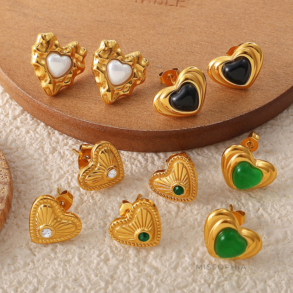 Josephine Heart Sparkle Studs [C34NP7QU]