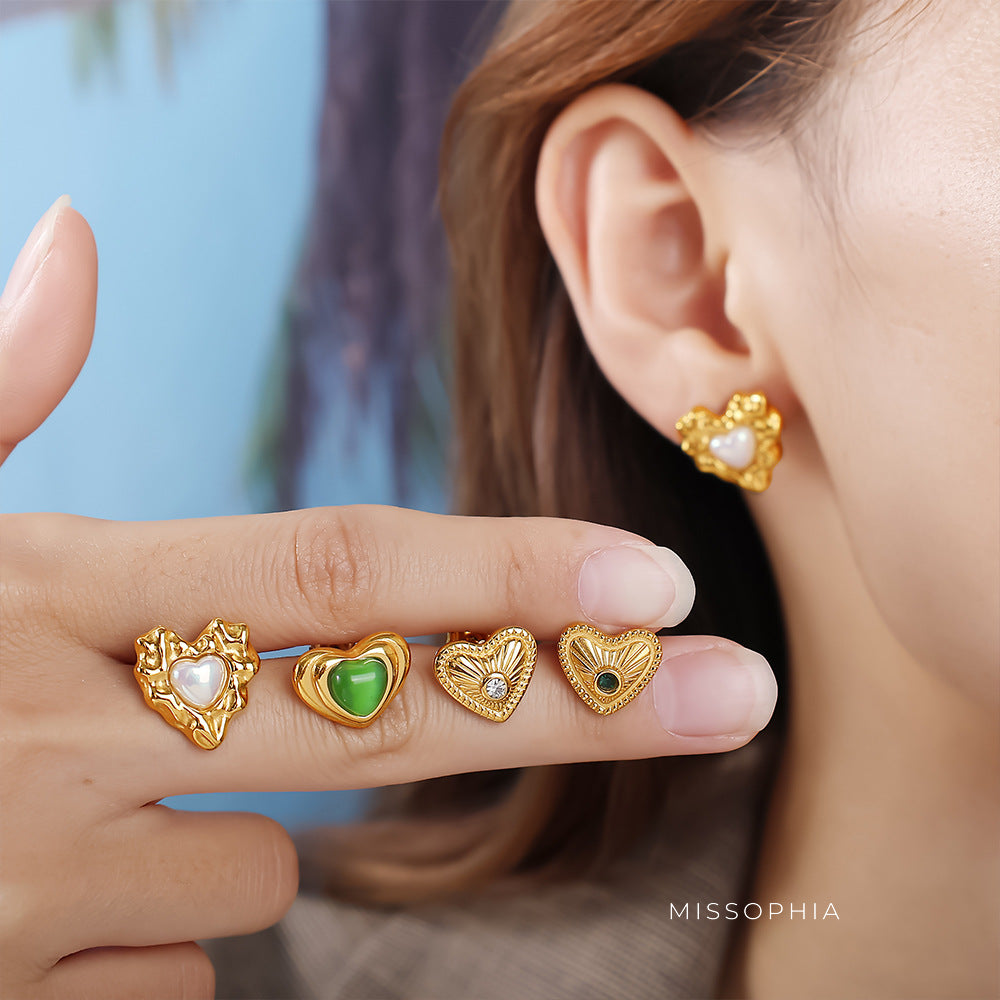 Josephine Heart Sparkle Studs [29Z4JA31]