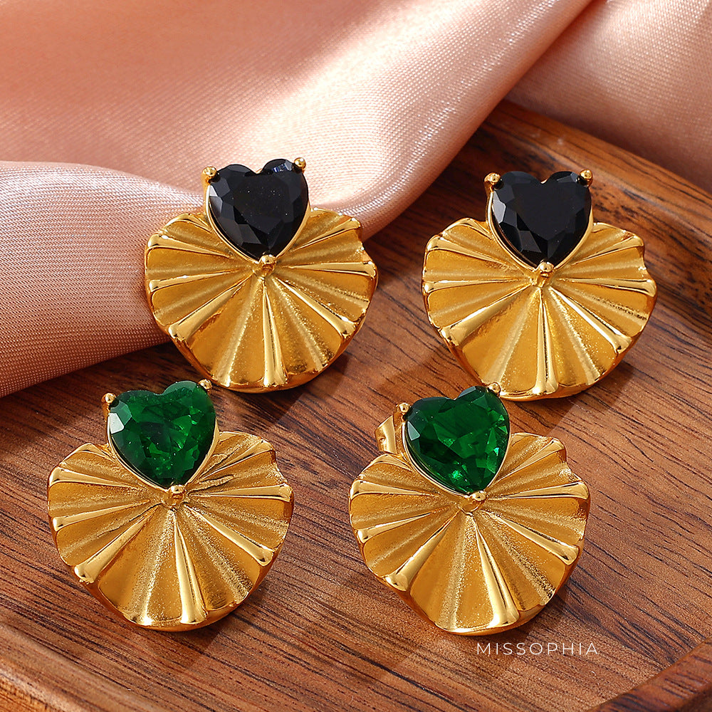 Josephine Heart Sparkle Studs [CFTYT4WS]