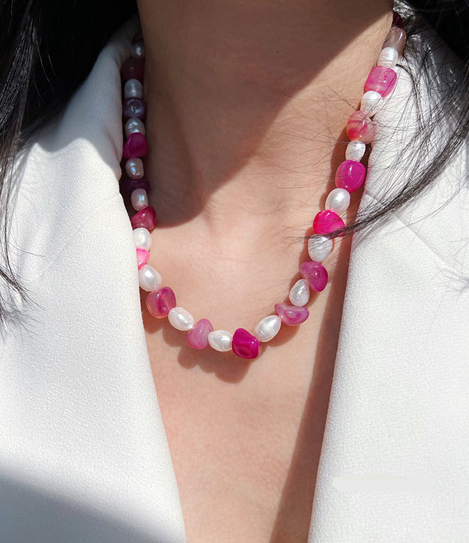 Kailah Pink Agate Pearl Jewelry [GSM4YIFT]