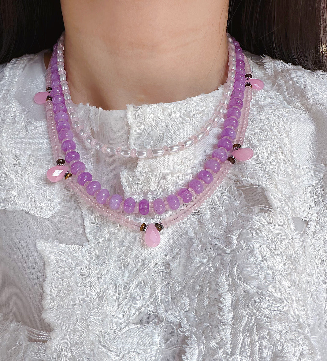 Kaily Iridescent Drop Pearl Necklace [31LME5JL]