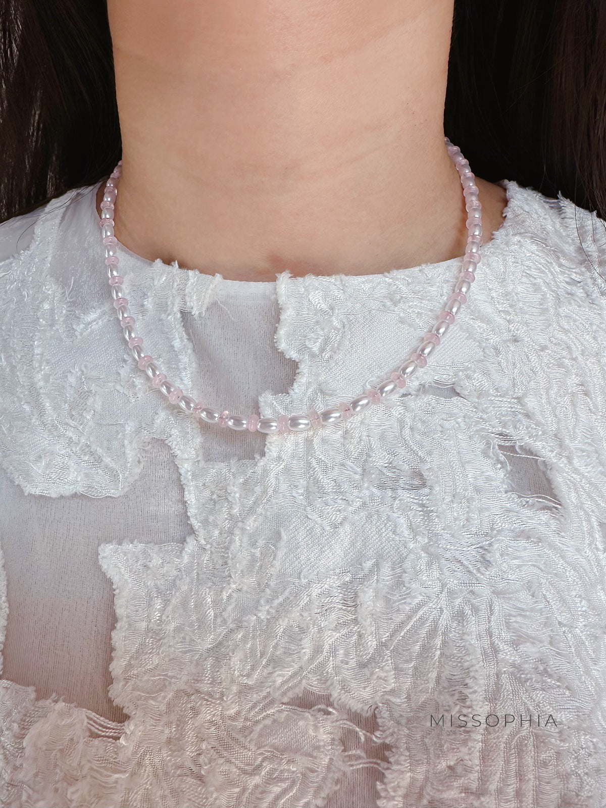 Kaily Iridescent Drop Pearl Necklace [4Q02D2A4]