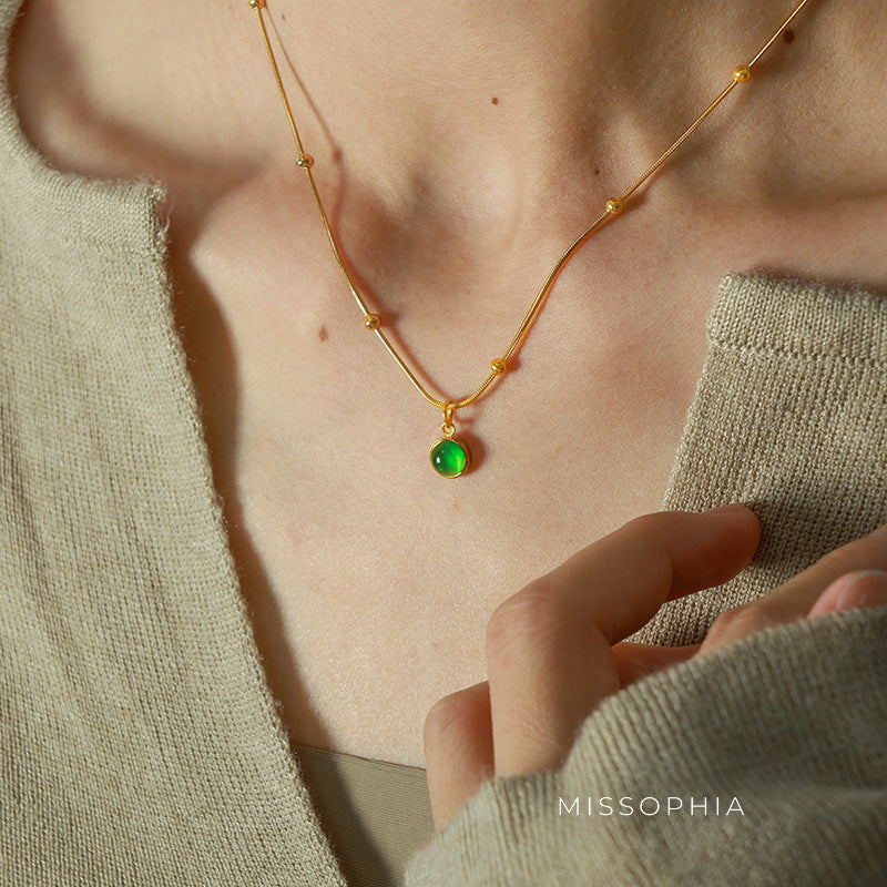Karoline Aventurine Pendant Necklace [2QRR9TPM]