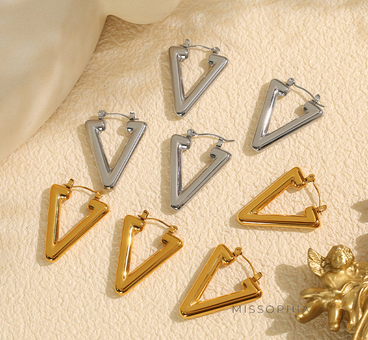 Karter Geometric Triangle Stud Earrings [FC90W985]