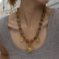 Kathleen Beaded Sun Necklace [KF6OOIVY]