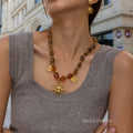 Kathleen Beaded Sun Necklace [HTA7W0XK]
