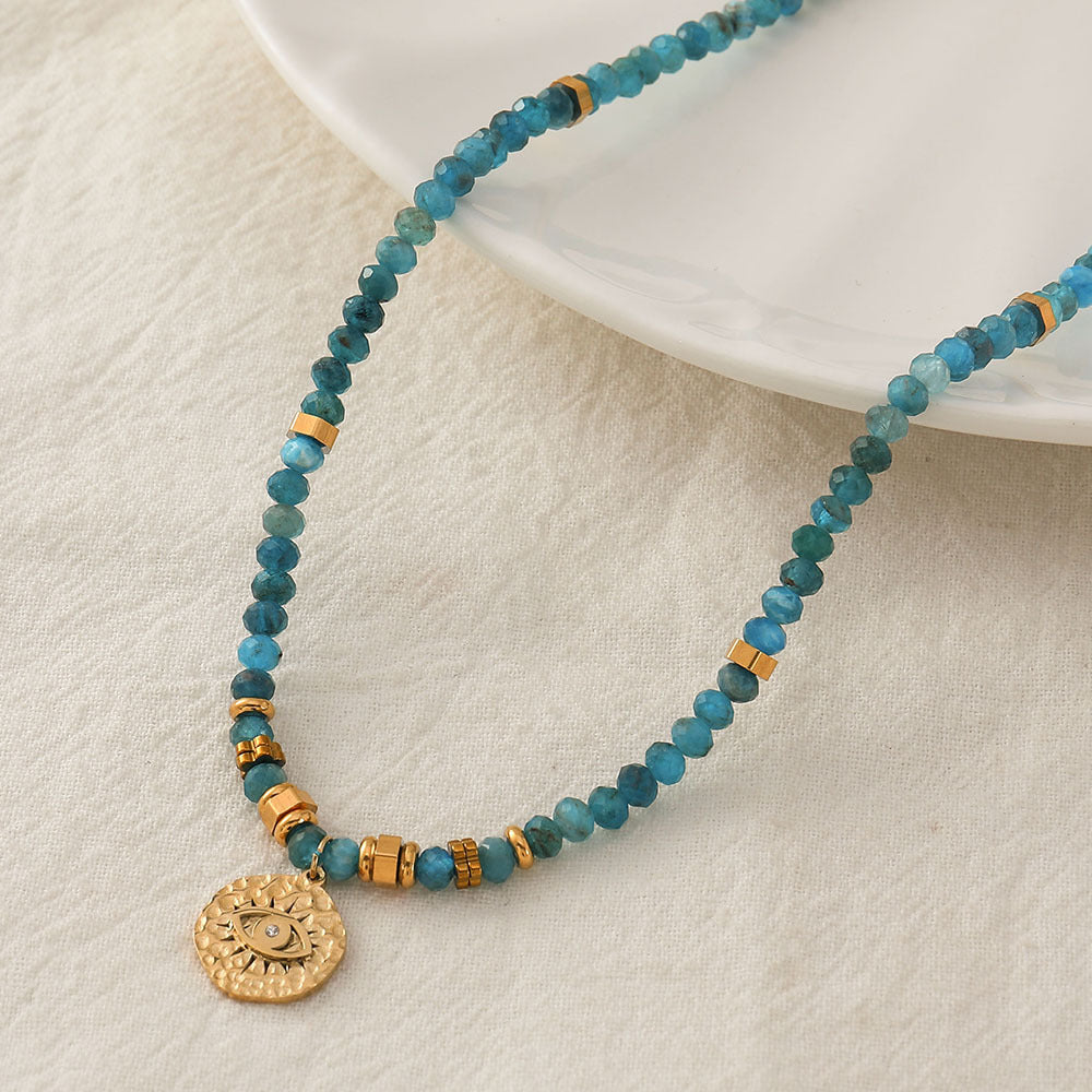 Kenzlie Retro Beaded Apatite Necklace [7MOOJ16N]