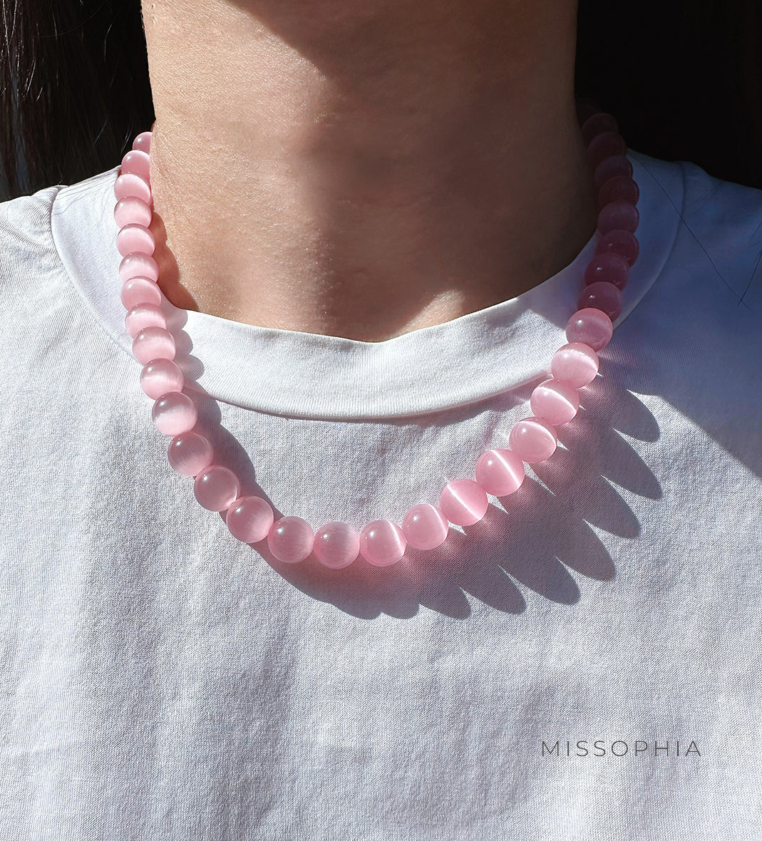 Keyara Cat's Eye Zircon Necklace Set [Q0PXF86M]
