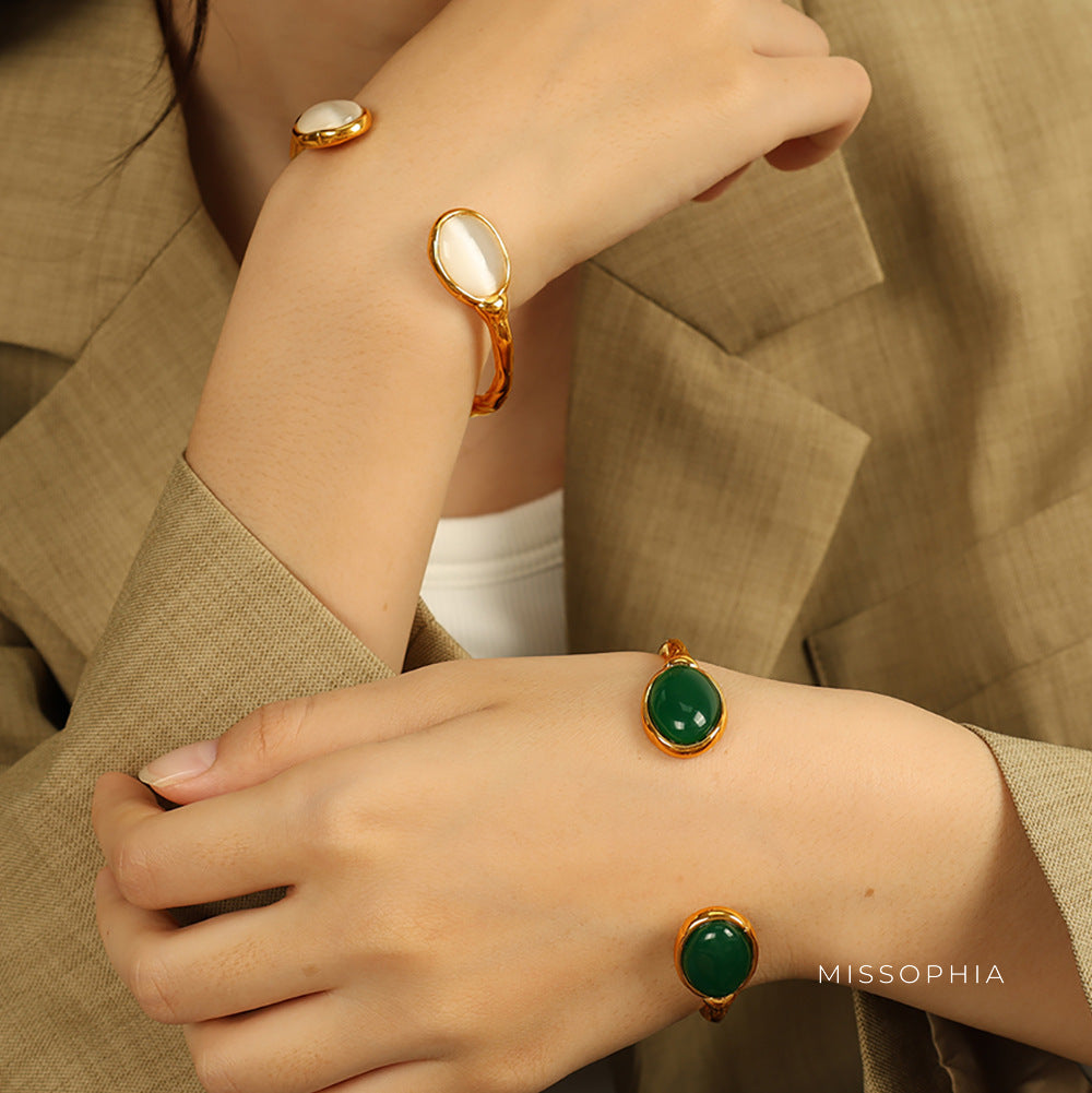 Khamari Oval Opalite Cuff Bracelet [02WWMLZJ]