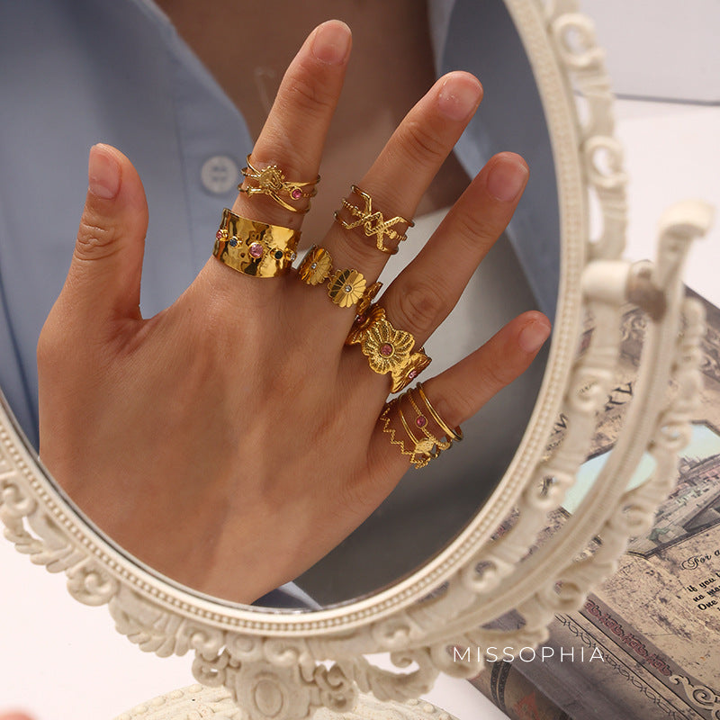 Khelani Pave Gold Zircon Ring [UZDRBPIE]