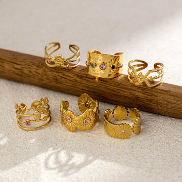 Khelani Pave Gold Zircon Ring [M8O0IGF3]