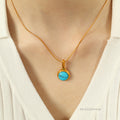 Klaire Retro Stone Pendant Necklace [L8KKF3WN]